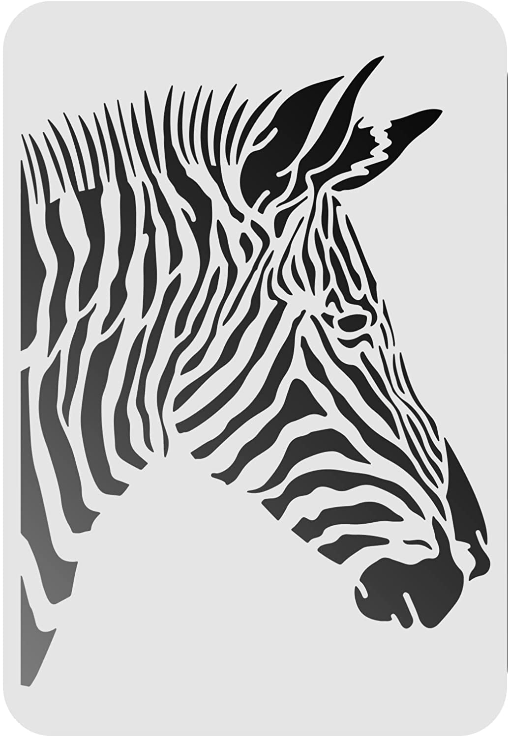 CRASPIRE Zebra Drawing Painting Stencils Template 11.8x11.8inch Plastic  Stencils Decoration Square Reusable Stencils for Painting on Wood, Floor,  Wall and Tile